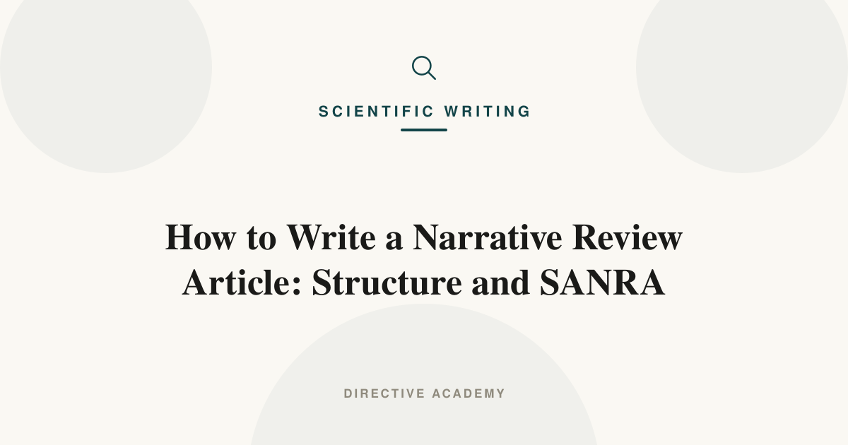 Plan and Write a Narrative Review — Directive Publications